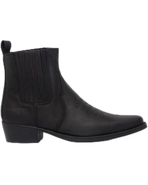 Wrangler Texas Ii Mid S Leather Ankle Cowboy Boots Black