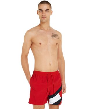 Tommy Hilfiger Sf Medium Drawstring Swim Trunks - Red