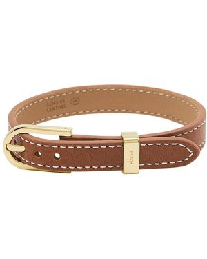 Fossil Armband Heritage D-Link Leder braun