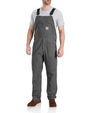 Carhartt , , Rugged Flex Lockere Canvas-Latzhose, Kiesel, W38/L32 - Grau