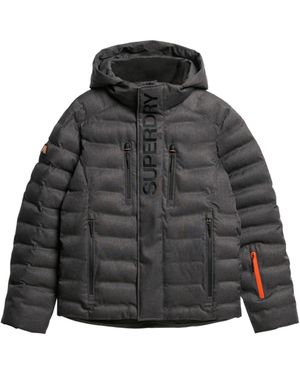 Superdry Wattierte Fuji Skijacke Dunkelgrau Meliert XL - Schwarz