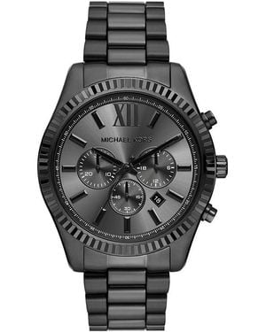 Michael Kors Lexington Chronograph Ion Plated Stainless Steel Watch 44mm - Grey