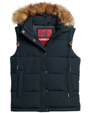 Superdry Everest Faux Fur Puffer Gilet Veste - Multicolore