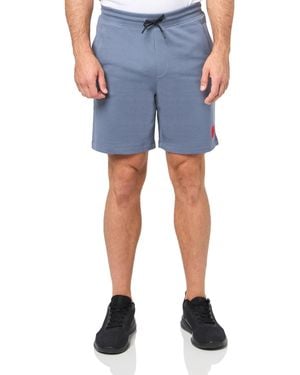HUGO Square Logo Pull On Jersey Shorts Casual - Blue
