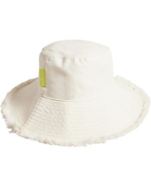 Ted Baker Accessories Baisee Frayed Edge Bucket Hat In Cream - White