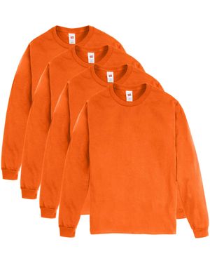 Hanes Essentials Long Sleeve T-shirt Pack - Orange