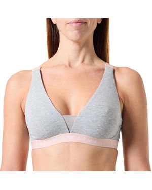 Emporio Armani Iconic Logoband Bralette BH - Grau