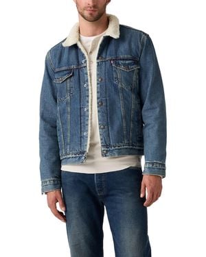 Levi's Uomo Type III Sherpa Trucker Jacke In The Morning Sherpa Trk Blue L