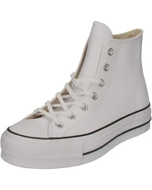 Converse All Star Lift Hi Black White Leather - 7 Uk - Metallic