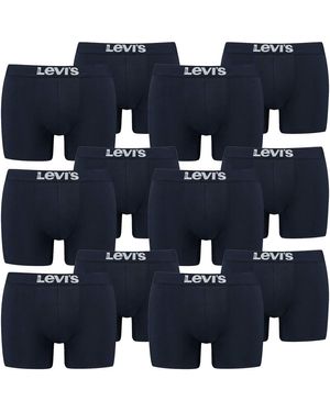 Levi's 12er Pack Levis Solid Basic Boxer Brief Boxershorts Unterwäsche Pants - Blau