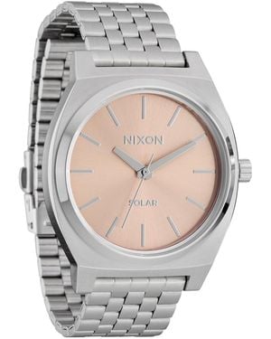 Nixon Time Teller Solar A1369-100m Water Resistant Analog Solar Powered Fashion Watch - Grey