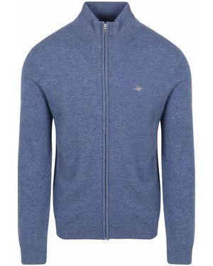 GANT Extrafine Lambswool Zip Cardigan Maglione - Blu
