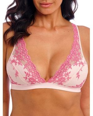 Wacoal Embrace Lace Lightly Lined Wire Free Mid Coverage Bralette - Pink