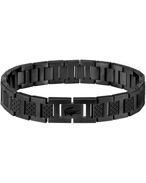 Lacoste Braccialetto a maglie da uomo Collezione METROPOLE Decorato con disegno petit piqué - 2040119 - Nero