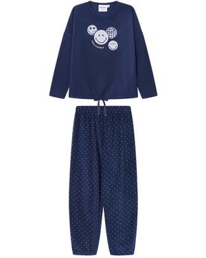 Women'secret Pijama de ga Pantalón Largo Colección Multilicense Cottage - Azul
