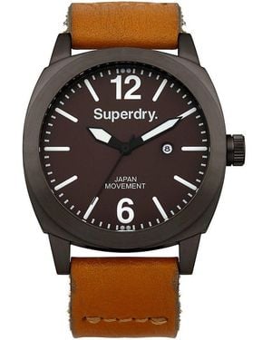 Superdry Syg103tt Watch Xl Analogue Quartz Leather - Multicolour