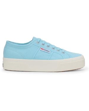 Superga 2740 Platform Cotton Women's Crystal Azul Trainers - Uk 5 - Blue