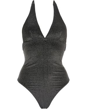 Emporio Armani Lurex One Piece Swimsuit - Schwarz