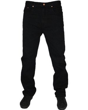 adidas S Jeans Hard Wearing Heavy Duty Aztec Casual Denim Trouser Inside Leg 31 Inches - Black