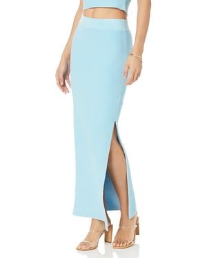 The Drop Tyler Ribbed Sweater Skirt - Blue