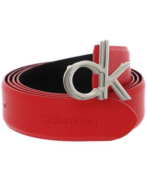Calvin Klein CK Logo Belt W75 Vibrant Coral - Rosso