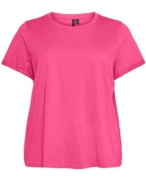 Vero Moda Curve Vmpaula S/s T-shirt Curve - Pink