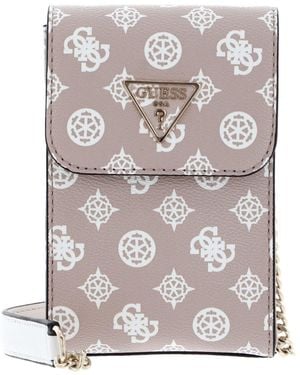 Guess Noelle Girlfriend Smartphone Bag Rosewood Logo - Gris