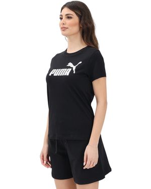 PUMA T-Shirt a ica Corta Nera da Donna con Logo Ess N. 1 XL - Nero