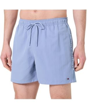 Tommy Hilfiger Badeshorts Medium Drawstring Tape mit Tunnelzug - Blau