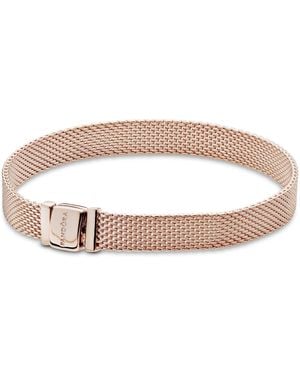 PANDORA Reflexions Armband in Roségold mit 14 Karat rosévergoldete Metalllegierung aus der Timeless Collection - Braun