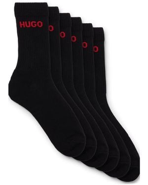 HUGO Sechser-Pack Kurze Socken Mit Logo-Detail - Schwarz