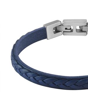 Guess Bracelet tressé bleu pour homme 8 mm St 43 cm acier