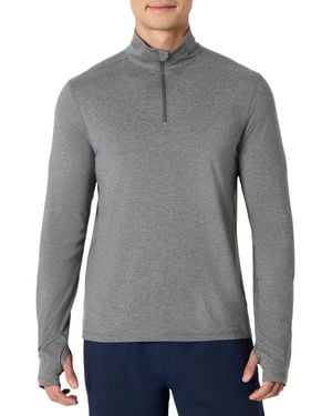 Amazon Essentials Supersofter Funktions-Strickpullover mit Viertelreißverschluss - Grau