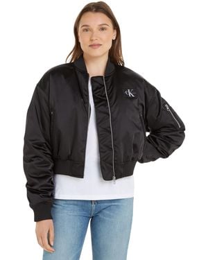 Calvin Klein Jeans Satin Bomber J20J222591 Giacche Imbottite - Nero
