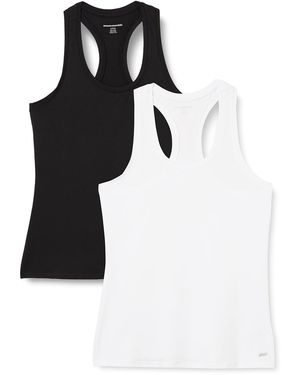 Amazon Essentials Camiseta Tech Holgada de Tirantes con Espalda Deportiva - Blanco