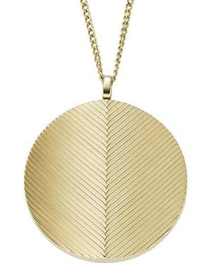 Fossil Collier pendentif Harlow Locket Collection en acier inoxydable - Métallisé
