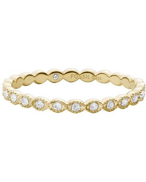 Fossil Ring für Frauen Gold-Ton Edelstahl - Natur