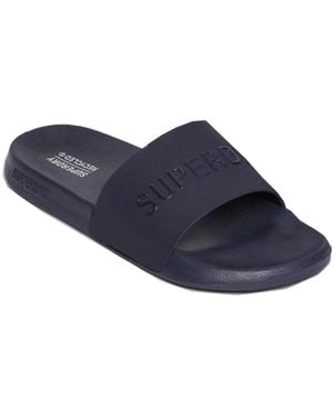 Superdry Logo Pool Slide Sandal - Bleu