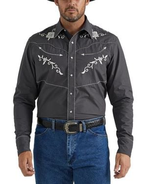 Wrangler Camicia a maniche lunghe Rodeo Ben da uomo - Nero
