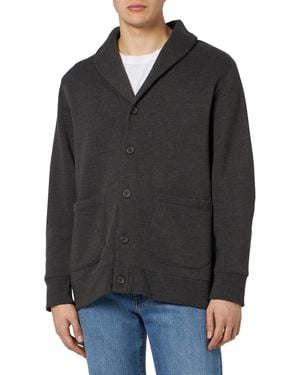 Amazon Essentials Strickjacke aus Fleece mit Langen Ärmeln und Schalkragen - Schwarz