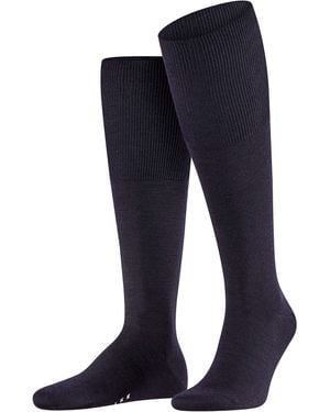 FALKE Airport M Kh lana cotone al ginocchio tinta unita 1 paio - Blu