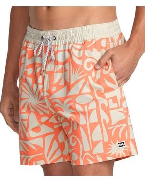 Billabong Good Times Layback Elastic Waist 16 Inch Swim Trunks - Orange