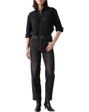 Levi's Ribcage Straight Ankle Jeans - Schwarz
