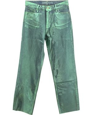 Esprit , Medum Rise Retro Straight, Jeans Hose Denim Ohne Stretch Blautürkis Metallic W 29 L 30 - Grün