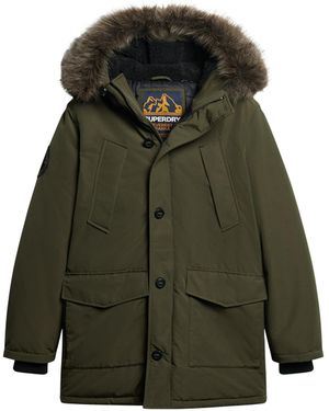 Superdry Everest Faux Fur Hooded Parka Jacket - Green