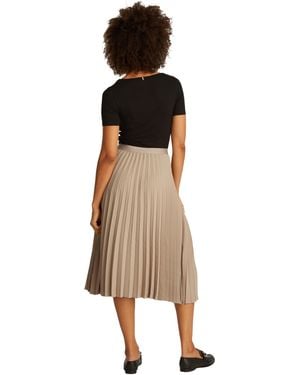 Tommy Hilfiger Rock Fluid Pleated Pull On Midi Faltenrock - Natur