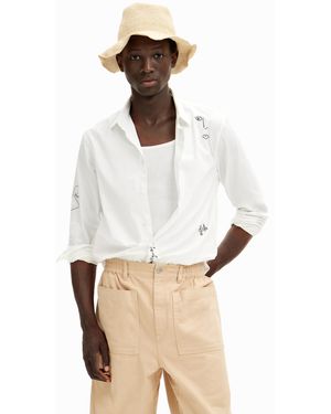 Desigual Woven Long Sleeve T-Shirt - Natur