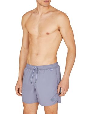 Emporio Armani Eagle Patch Boxer Short Swim Trunks - Blau