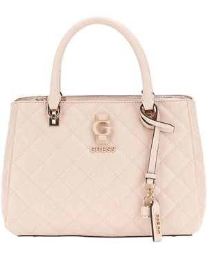 Guess Bessey Luxury Satchel Sand - Natural