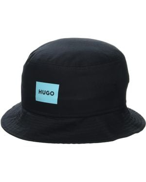 HUGO Square Logo Bucket Hat - Black